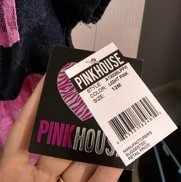 🎆5 for $25🎆NWT Pink House Denim & Lace Dress - Picture 3 of 3